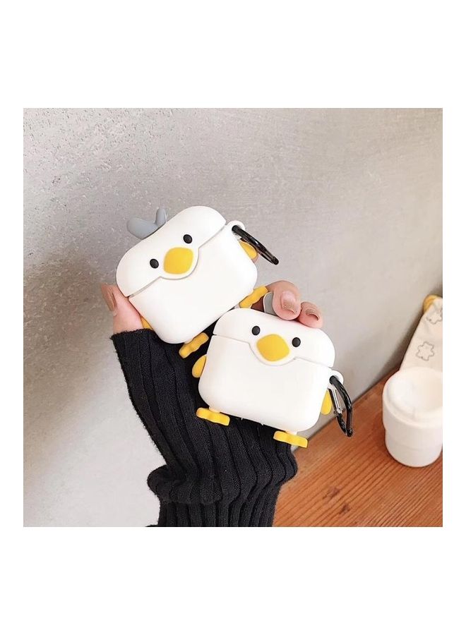 Cute Duck Bluetooth Headphone Protective Case For Apple AirPods Pro White/Yellow
