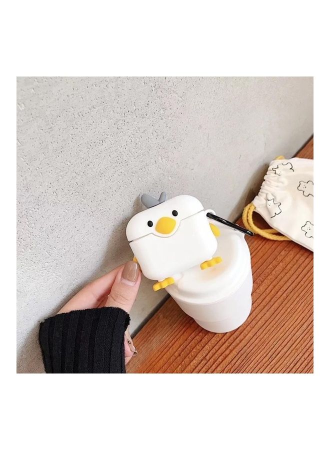Cute Duck Bluetooth Headphone Protective Case For Apple AirPods Pro White/Yellow