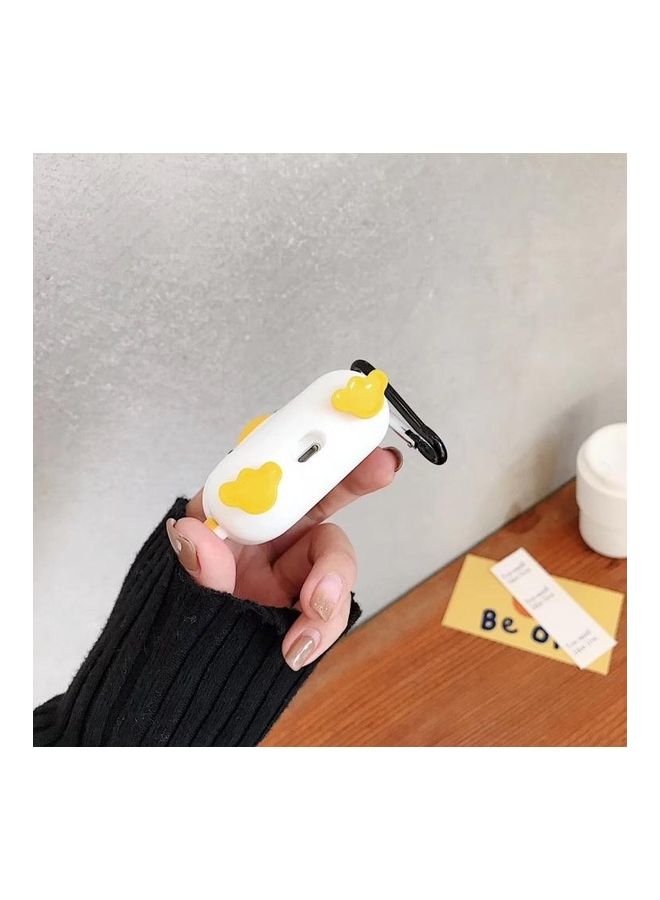 Cute Duck Bluetooth Headphone Protective Case For Apple AirPods Pro White/Yellow