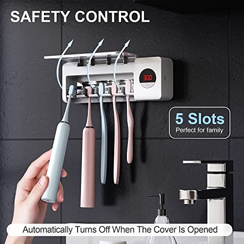 House Gem HouseGem Toothbrush Holder, Timer Function, 2000mAh Rechargeable Cordless Wall-Mounted Bathroom (White) - Image 5