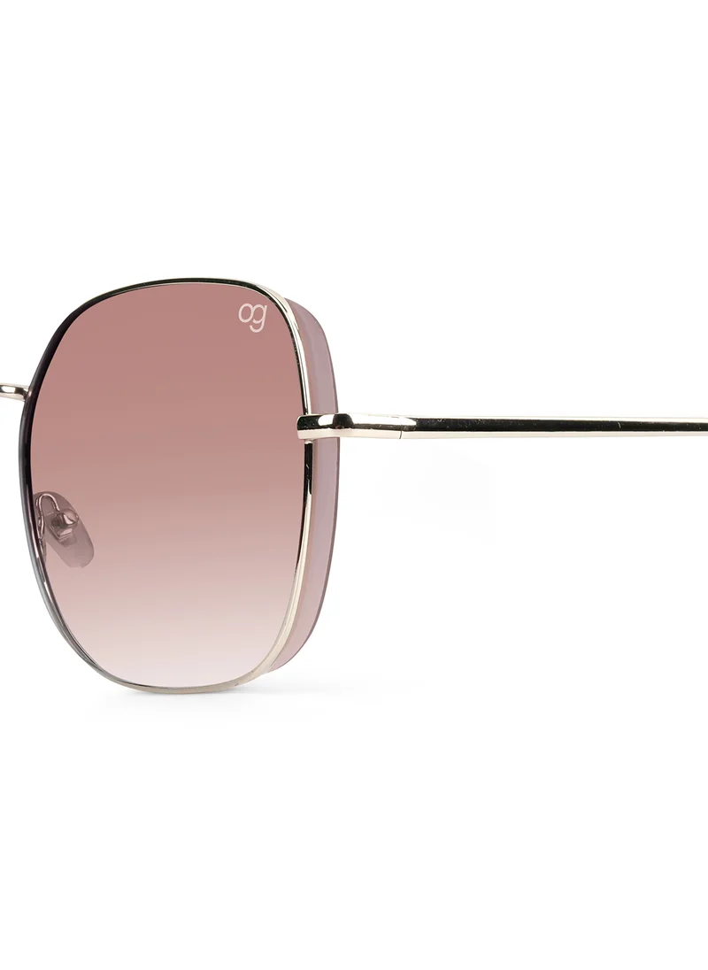Woggles Latest & Stylish UV Protected Peach Oversized Sunglasses for Women
