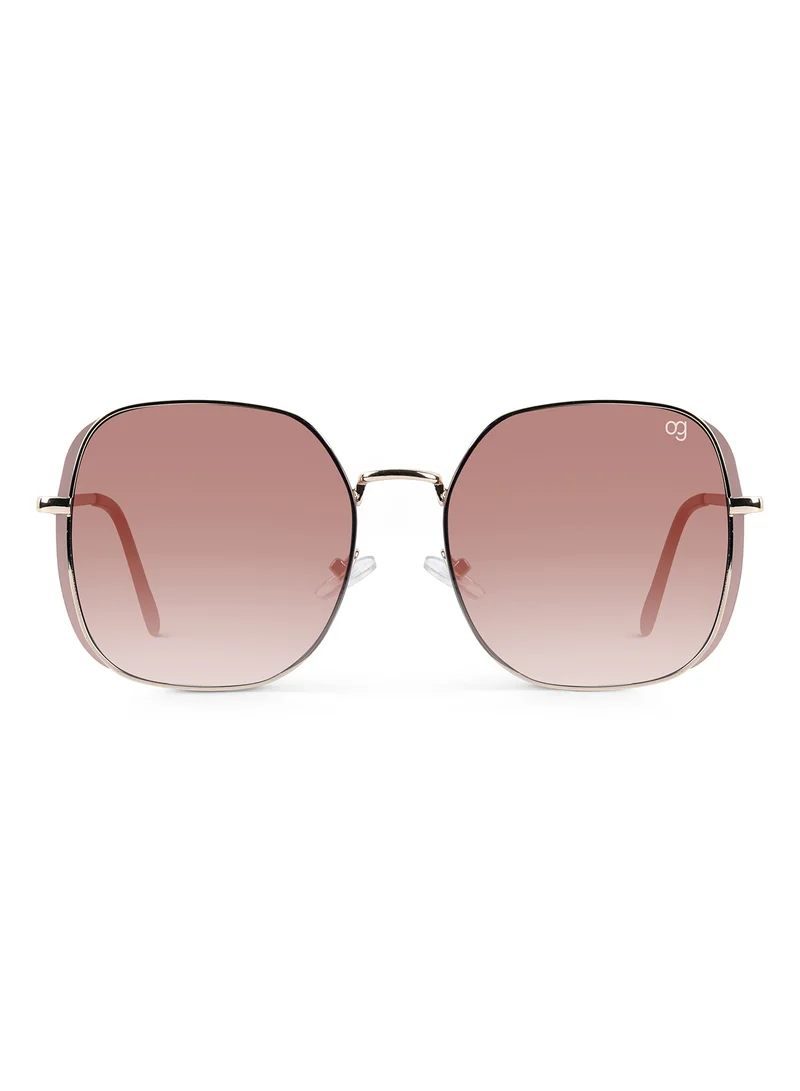 Woggles Latest & Stylish UV Protected Peach Oversized Sunglasses for Women