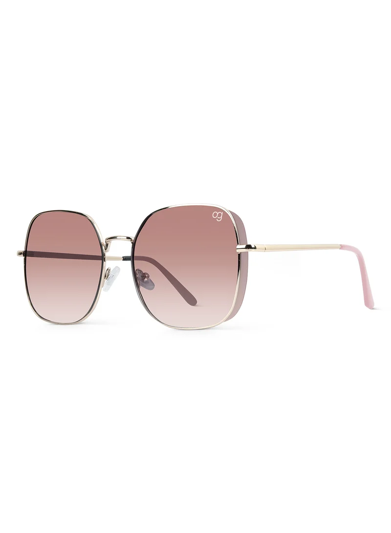 Woggles Latest & Stylish UV Protected Peach Oversized Sunglasses for Women