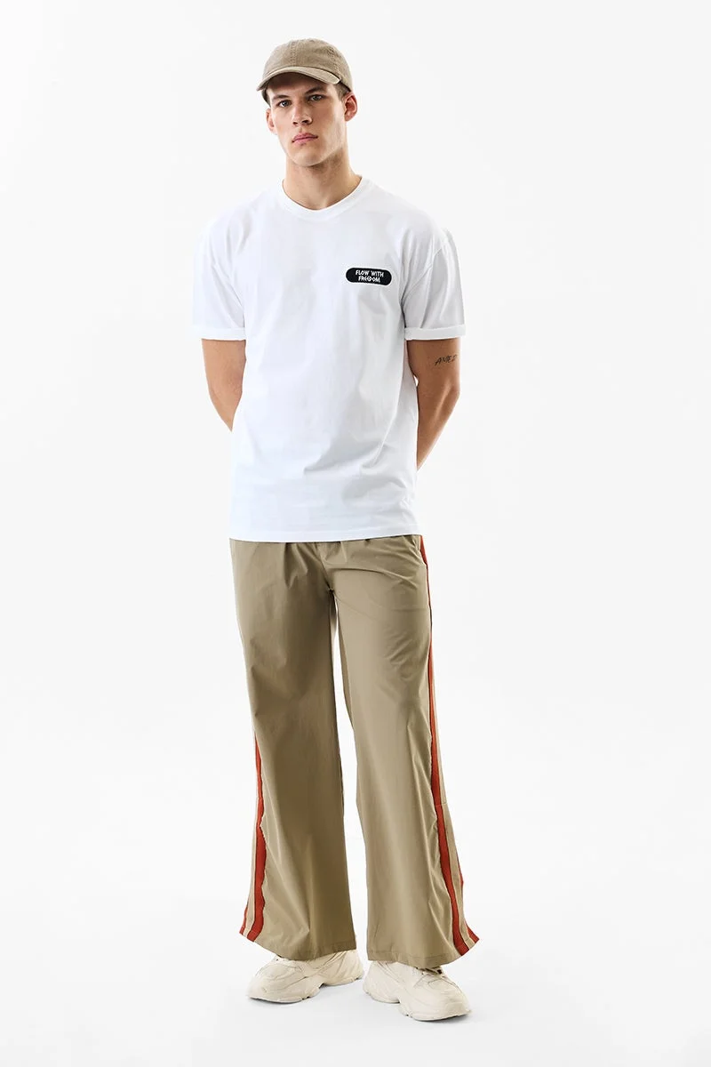Snitch White White Graphic Half Sleeve Slim Fit T-Shirt for Men | Best Price UAE
