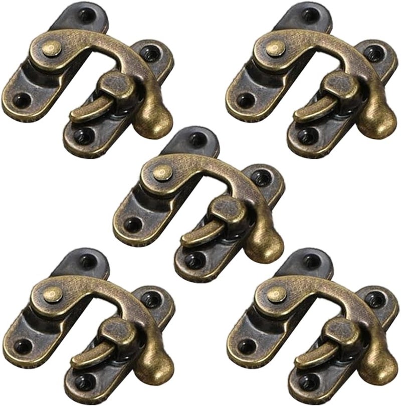 Bronze Right Hook Latches 5 Piece Heavy Duty Metal Clasp Set For Secure Closure - Image 1
