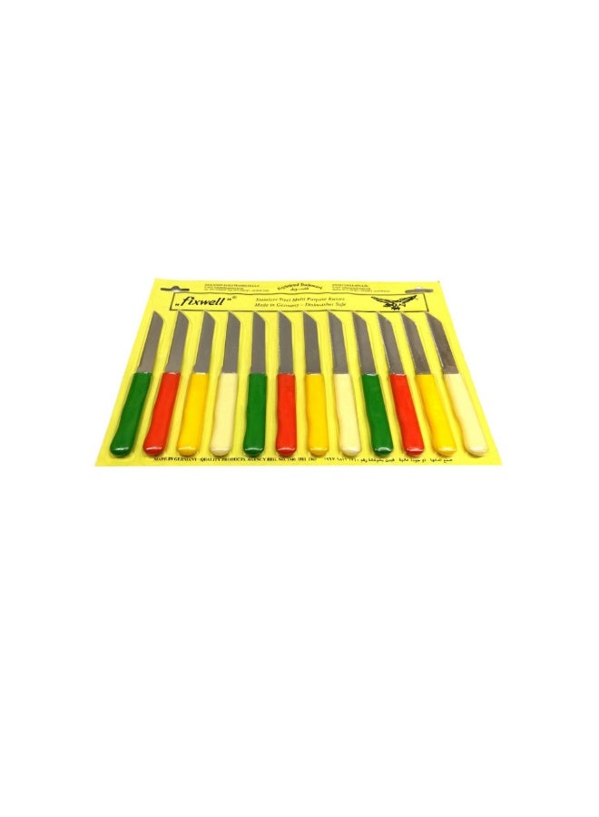 12-Piece Fruit Knife Set Multicolour 12 x 18cm