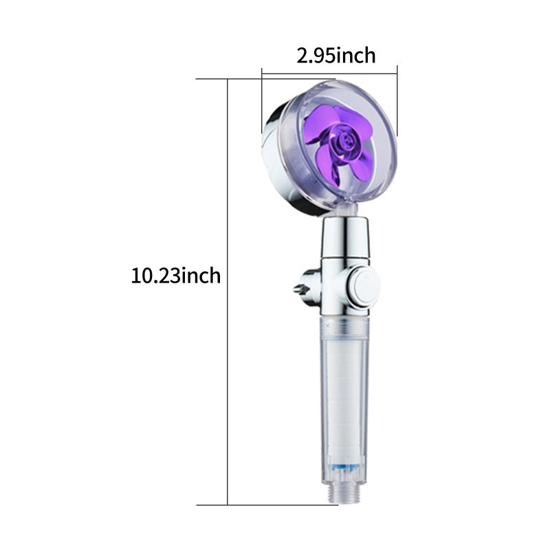 Shower Head: 360° Rotatable + Turbo Fan High Pressure Showerhead - Adjustable Flow With On/Off Pause Switch for Bathroom Showering - Image 3