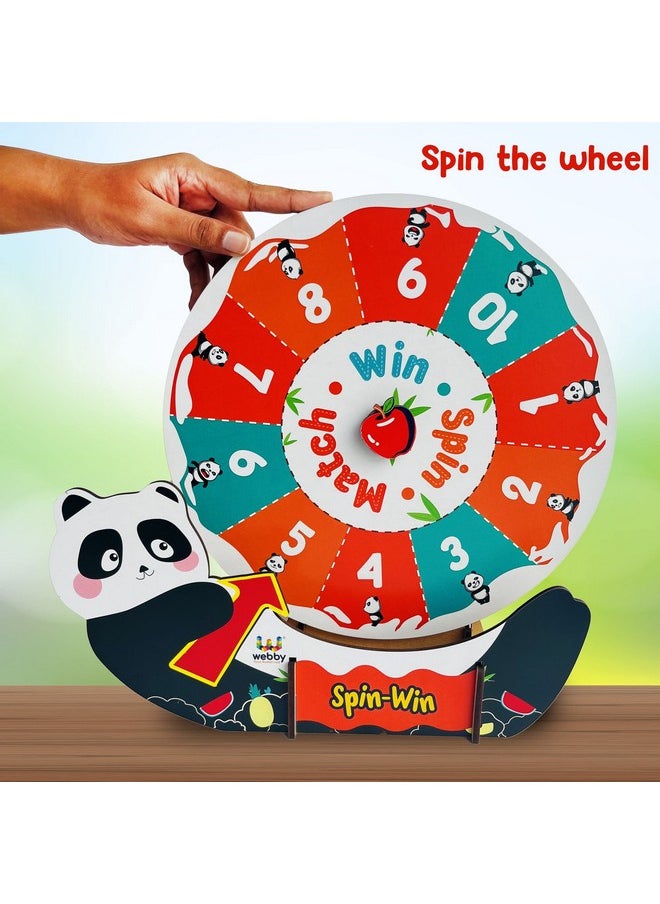 Webby Webby Wooden Spin Win - Spin, Match & Win Educational Game, Table Top Fun Family Game Set for Kids  - Image 2
