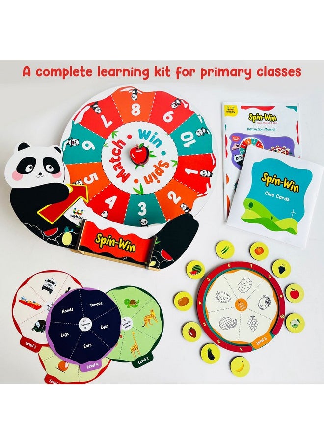 Webby Webby Wooden Spin Win - Spin, Match & Win Educational Game, Table Top Fun Family Game Set for Kids  - Image 3