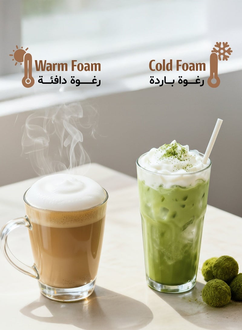 ليبرسو رغوة الحليب، جهاز تبخير الحليب الكهربائي، صانع رغوة أوتوماتيكي للحليب الساخن والبارد ودافئ الحليب لعمل اللاتيه، الكابتشينو، الماكياتو - Image 3