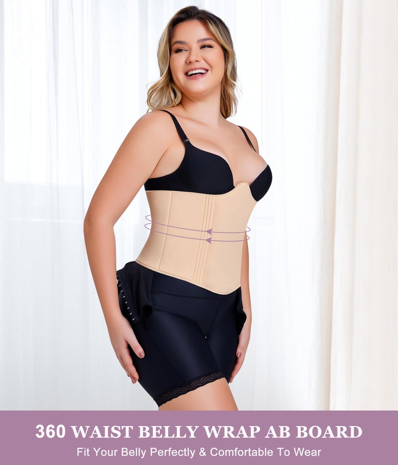 YERKOAD 360 Lipo Foam Ab Board Post Surgery Liposuction Abdominal Compression Boards Belly Wrap Lipo Recovery Waist Cincher(Beige, One size) - Image 4