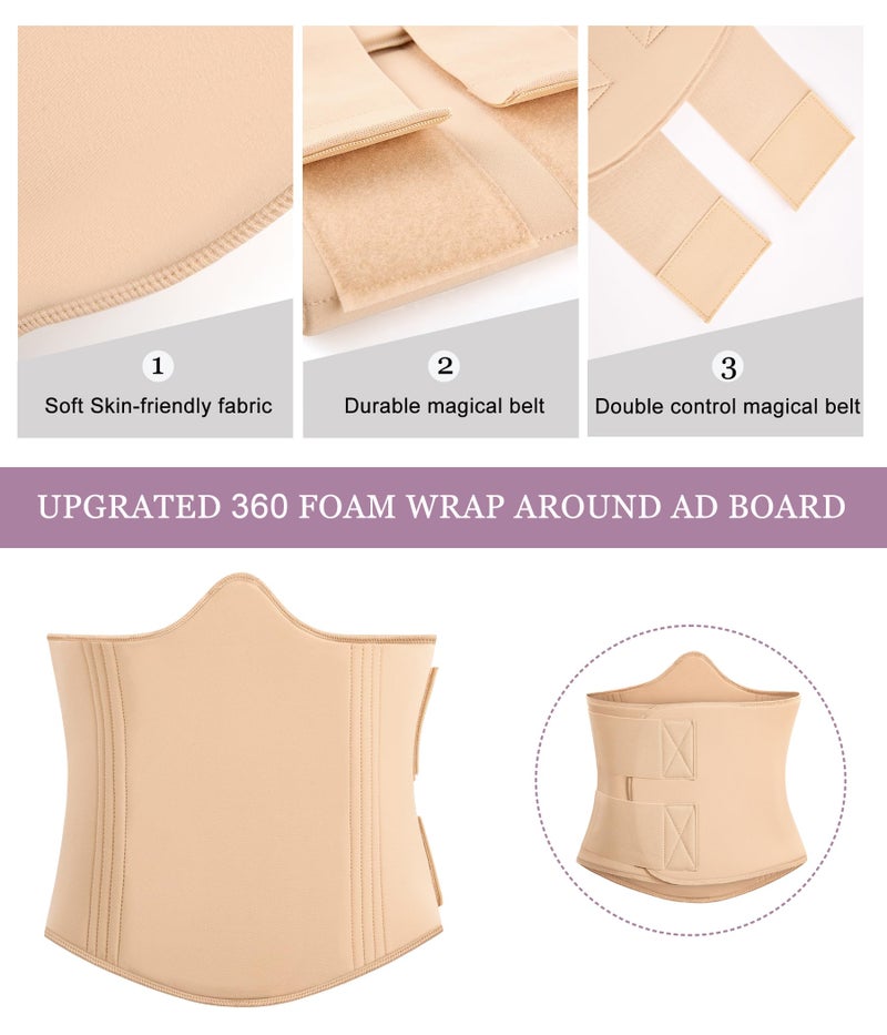 YERKOAD 360 Lipo Foam Ab Board Post Surgery Liposuction Abdominal Compression Boards Belly Wrap Lipo Recovery Waist Cincher(Beige, One size) - Image 3