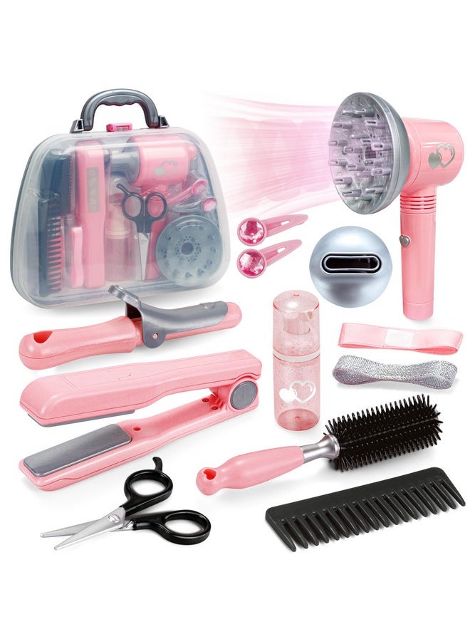 Toy Choi's - Hair Salon Toys For Girls - Pretend Play Kids Hair Salon Playset With Gift Box Realistic Hairdryer,Scissor,Comps Hair Salon Toys - Fake Makeup Party Favor Beauty Salon Playset For Girls - Image 1