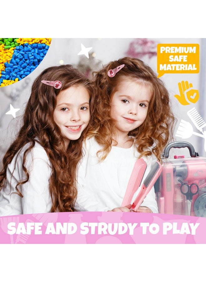 Toy Choi's - Hair Salon Toys For Girls - Pretend Play Kids Hair Salon Playset With Gift Box Realistic Hairdryer,Scissor,Comps Hair Salon Toys - Fake Makeup Party Favor Beauty Salon Playset For Girls - Image 1