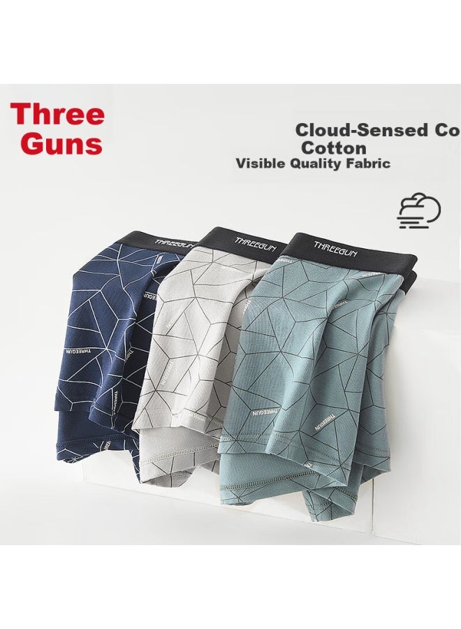 Threegun Impression Series Men's Cotton Antibacterial Mid-rise Breathable Boxer Briefs 7a Hard Style - Image 4