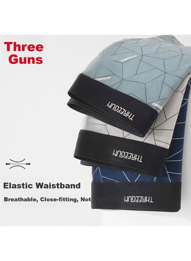 Threegun Impression Series Men's Cotton Antibacterial Mid-rise Breathable Boxer Briefs 7a Hard Style - Image 5