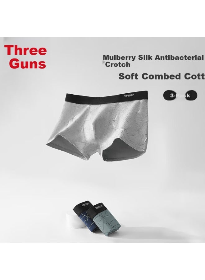 Threegun Impression Series Men's Cotton Antibacterial Mid-rise Breathable Boxer Briefs 7a Hard Style - Image 3