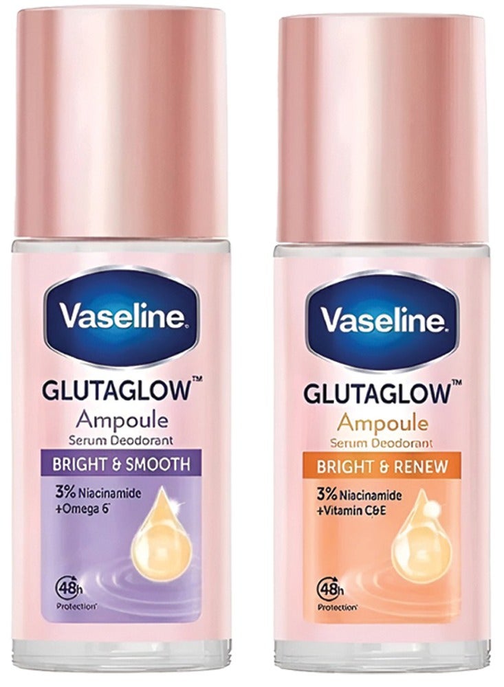 فازلين Glutaglow Set Of Smooth And Renew Bright Ampoule Serum Deodorant Each 45 مل