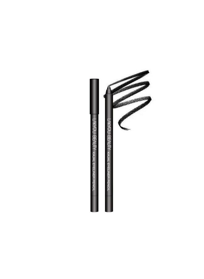 LAKYOU BEAUTY Black Kajal Soft Kohl Eyeliner Pencil | Waterproof | Smudge Proof | 24Hrs Wear | Ultra Blendable | Creamy And Smooth | 1.2G  - Image 2