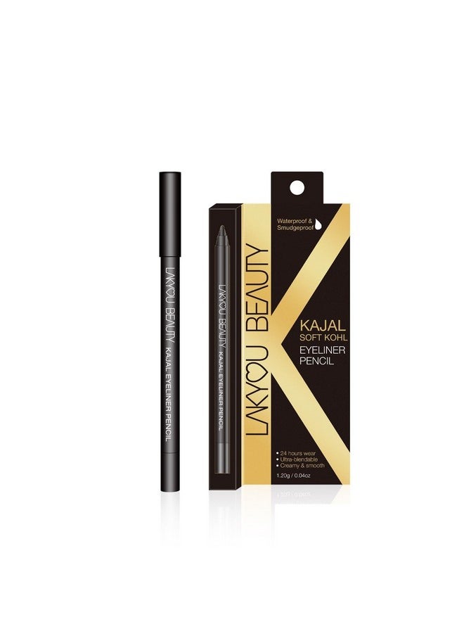 LAKYOU BEAUTY Black Kajal Soft Kohl Eyeliner Pencil | Waterproof | Smudge Proof | 24Hrs Wear | Ultra Blendable | Creamy And Smooth | 1.2G  - Image 1