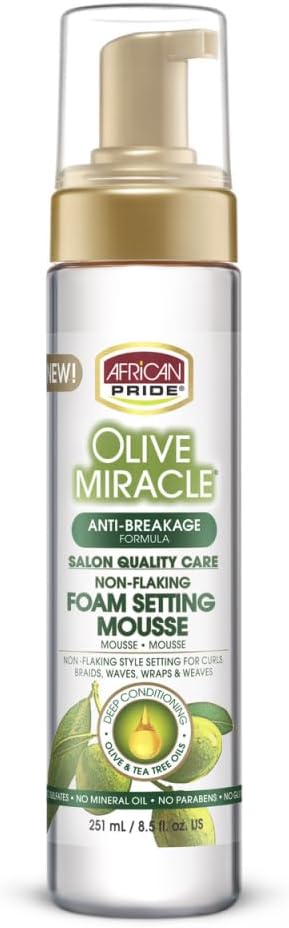 African Pride Olive Miracle NonFlaking Foam Setting Hair Mousse