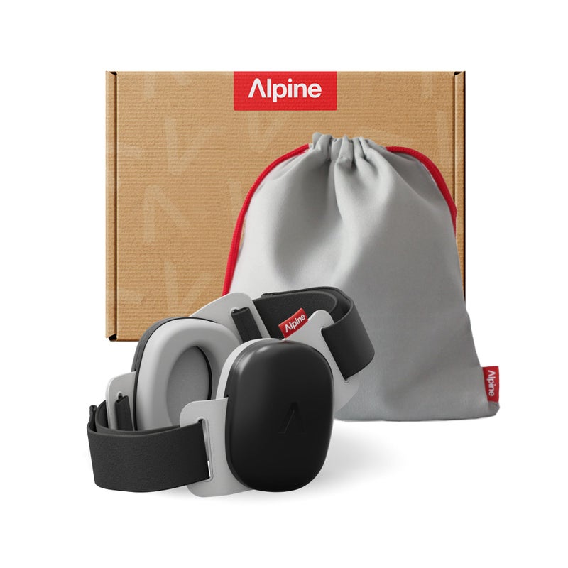 Alpine ألفين موفي بيبي - سماعات أذن محسّنة جديدة لحماية السمع للأطفال والرضع - معتمدة من CE و ANSI - حماية سمع آمنة ومهدئة - العمر من 3 إلى 48 شهرًا - معتمدة من قبل الأطفال - أسود - Image 1