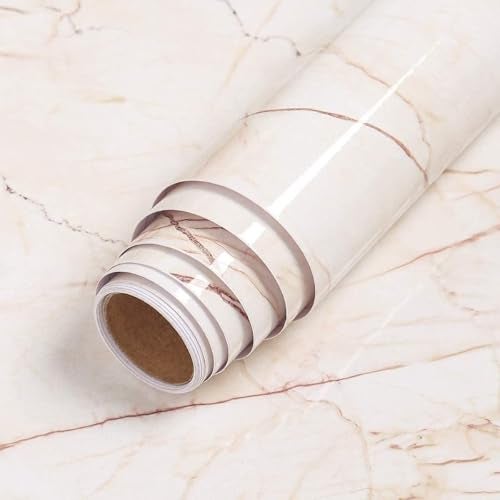 REXOTEX Marble Vinyl Contact Paper for Countertop – 60x200 CM Waterproof Peel & Stick Wallpaper, Self-Adhesive Granite Film for Kitchen, Bathroom, Furniture, Wall Renovation (Pack of 3) - Image 1