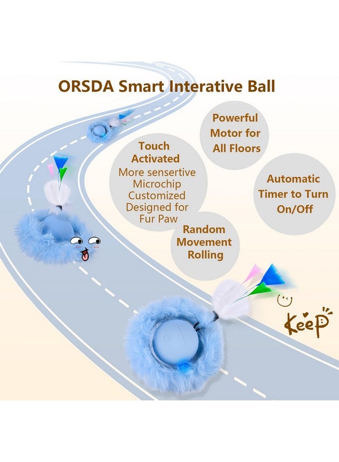 ORSDA Interactive Cat Toys Ball, Automatic Fast Rolling Ball in Pouch, Hide and Seek for Indoor Cats, Motion Chirping Activated Moving Ball, 5 Holes Mat Mouse Catching Game - Image 4