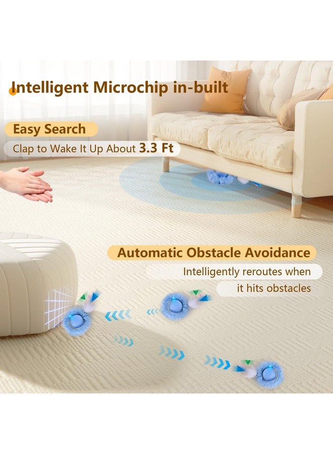 ORSDA Interactive Cat Toys Ball, Automatic Fast Rolling Ball in Pouch, Hide and Seek for Indoor Cats, Motion Chirping Activated Moving Ball, 5 Holes Mat Mouse Catching Game - Image 5