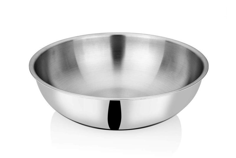 KITCHEN CLUE طقم طهي ثلاثي الطبقات من كيتشن كلue من الفولاذ المقاوم للصدأ 304 - 20 سم، 1700 مل - طقم طهي عميق إضافي بدون غطاء - متوافق مع الطهي بالحث - عالي المتانة - ضمان 5 سنوات - Image 1