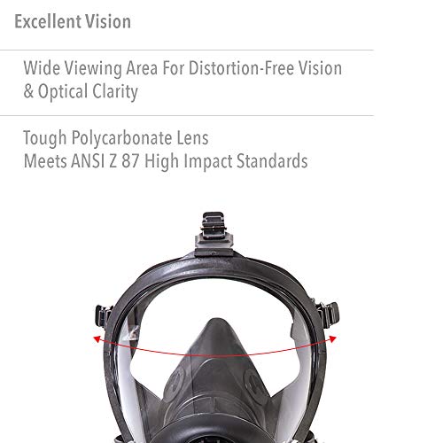 North RU6500 Series Full Face Respirator with 5-Point Head Strap, Large (RU65001L) - Image 3