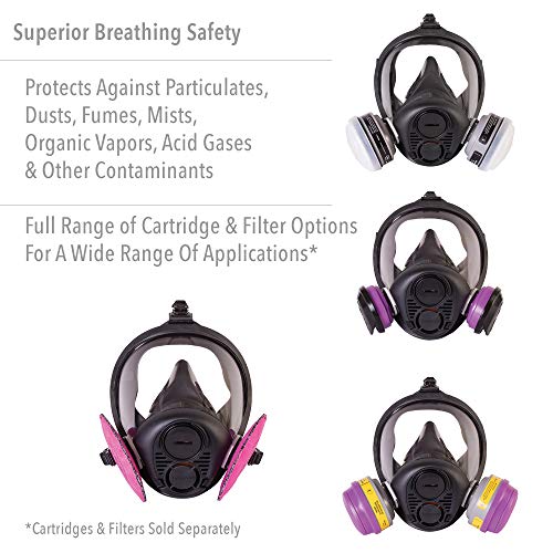 North RU6500 Series Full Face Respirator with 5-Point Head Strap, Large (RU65001L) - Image 2