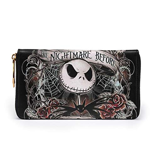 DZGlobal Women Printed Zip Around Wallet Halloween Art Soft PU Clutch Holder Purse - Image 2
