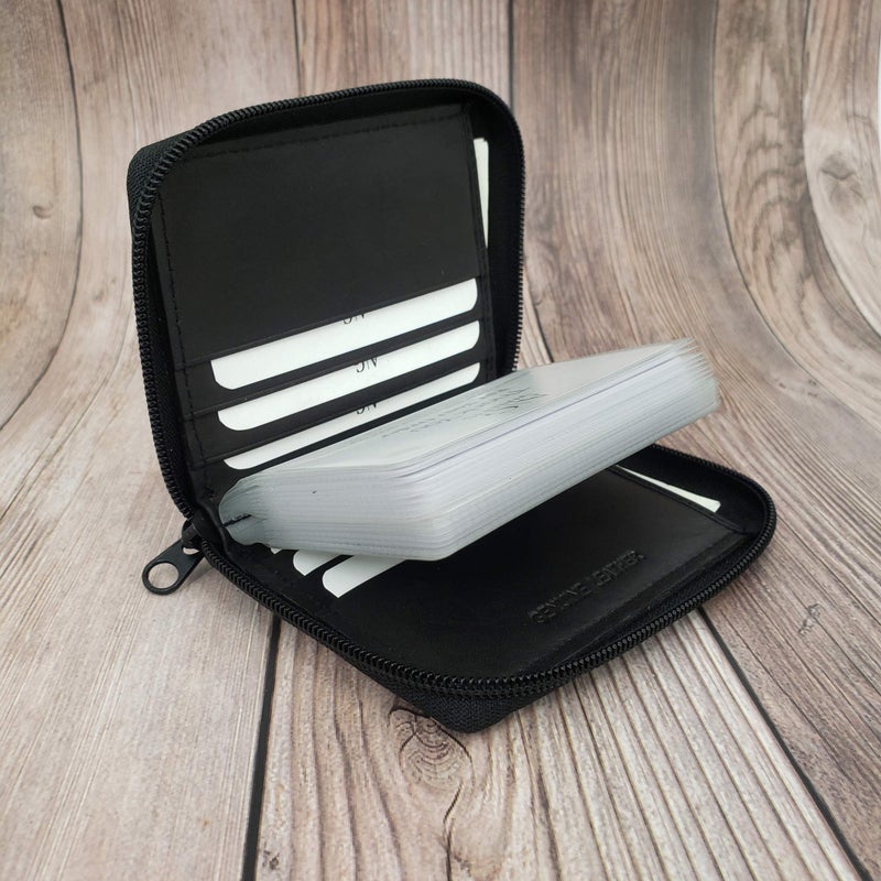 ag wallets Mens Zip Around Leather Wallet with Inserts (Black) - Image 4