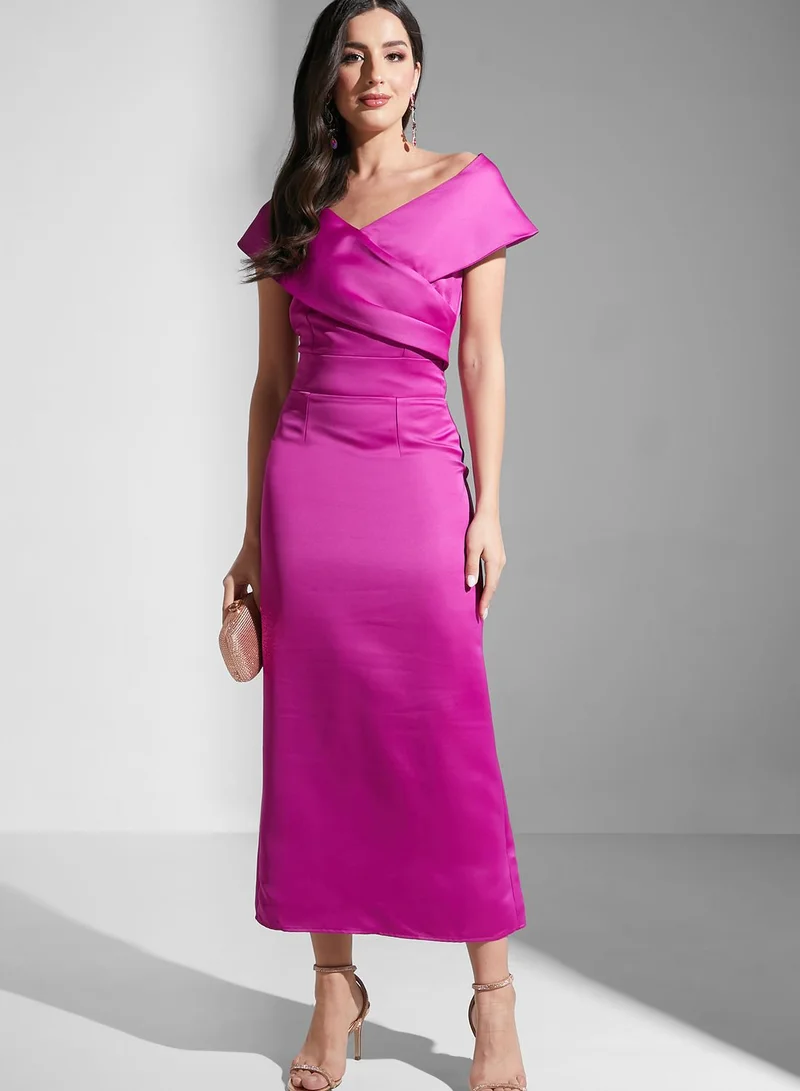 Virgos Lounge Bardot Surplice Neck Dress