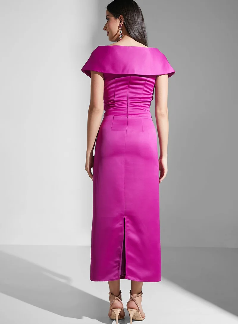 Virgos Lounge Bardot Surplice Neck Dress