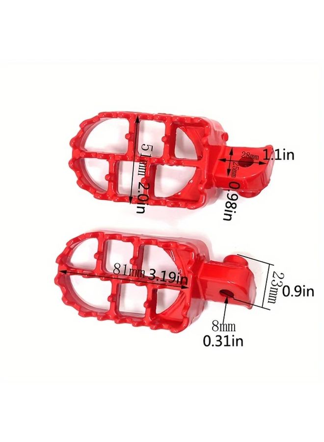 1 Pair Red Motorcycle Sports Bike Anti Slip Front Rear Footrest - Image 2