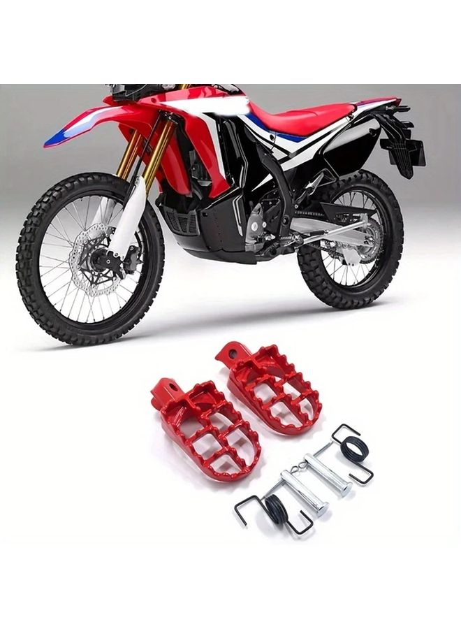 1 Pair Red Motorcycle Sports Bike Anti Slip Front Rear Footrest - Image 4