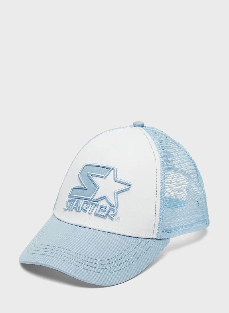 STARTER Logo Print Curved Peak Cap