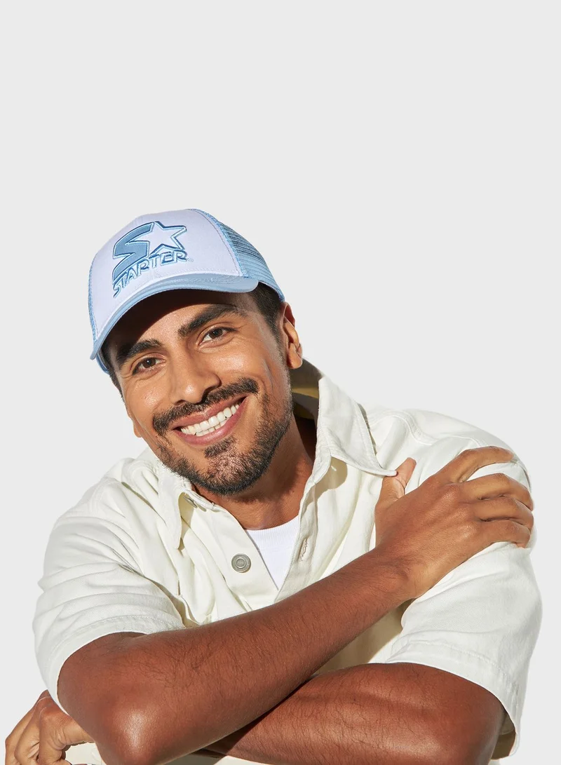 STARTER Logo Print Curved Peak Cap