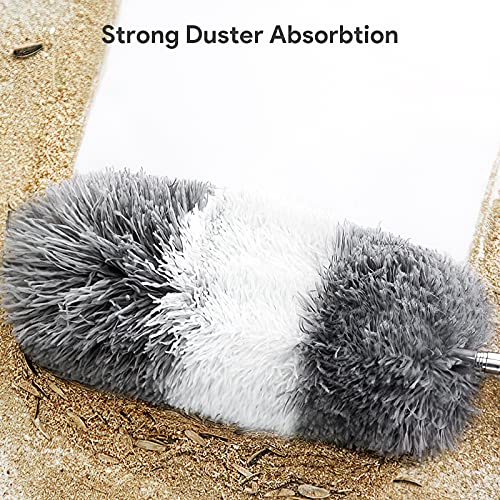 DELUX Microfiber Feather Duster,7 PCS Reusable Bendable Washable Cobweb Duster with 100 inches Extra Long Extension Pole for Cleaning Ceiling Fan, High Ceiling, Blinds, Furniture & Cars - Image 4