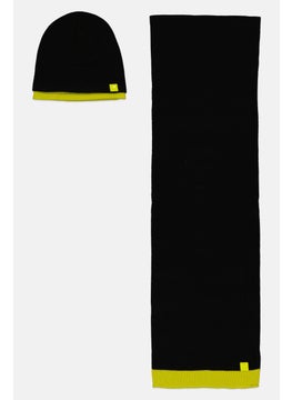 Body Glove Women 2 Pieces Brand Logo Scarf And Beanie Set, Lime  - Image 1