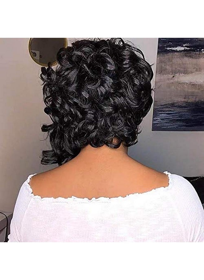 BeiSDWig BeiSDWig Short Afro Curly Bob Wig Bob Wigs for Black Women Curly Synthetic Hair Wig Short Curly Bob Hairstyles  - Image 3