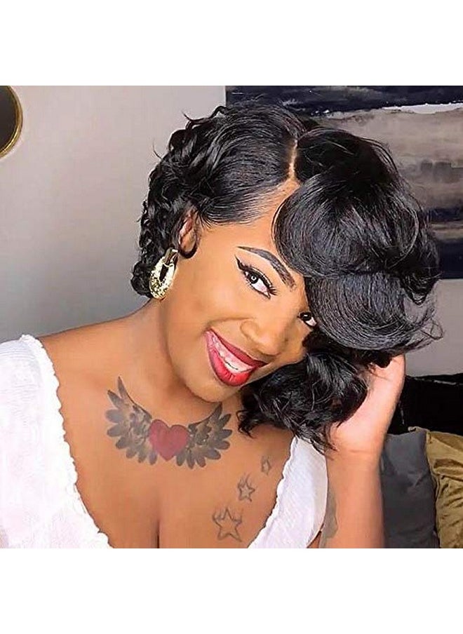 BeiSDWig BeiSDWig Short Afro Curly Bob Wig Bob Wigs for Black Women Curly Synthetic Hair Wig Short Curly Bob Hairstyles  - Image 2