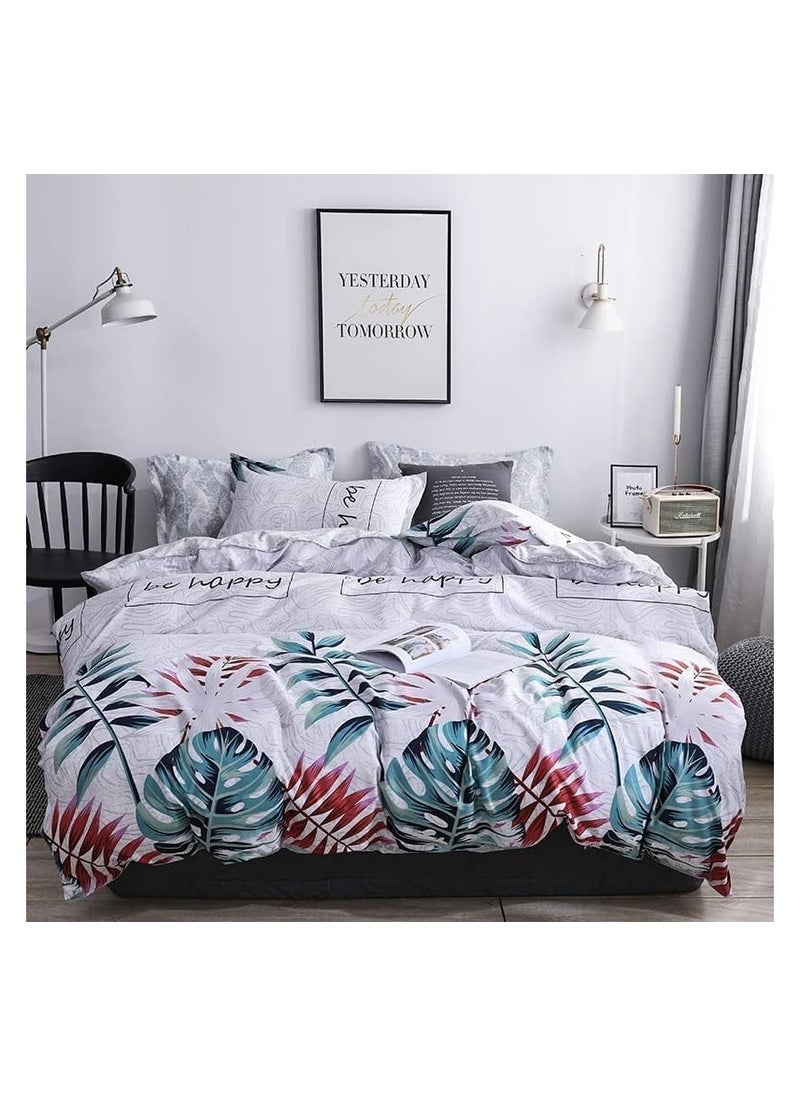 MOON HOME - King/Queen/Single size Soft and Breathable Microfiber Hypoallergenic Beautiful Design Duvet Cover Set ,set includes 1 Comforter Cover, 1 Fitted Bedsheet, 4 Pillowcases - Image 1
