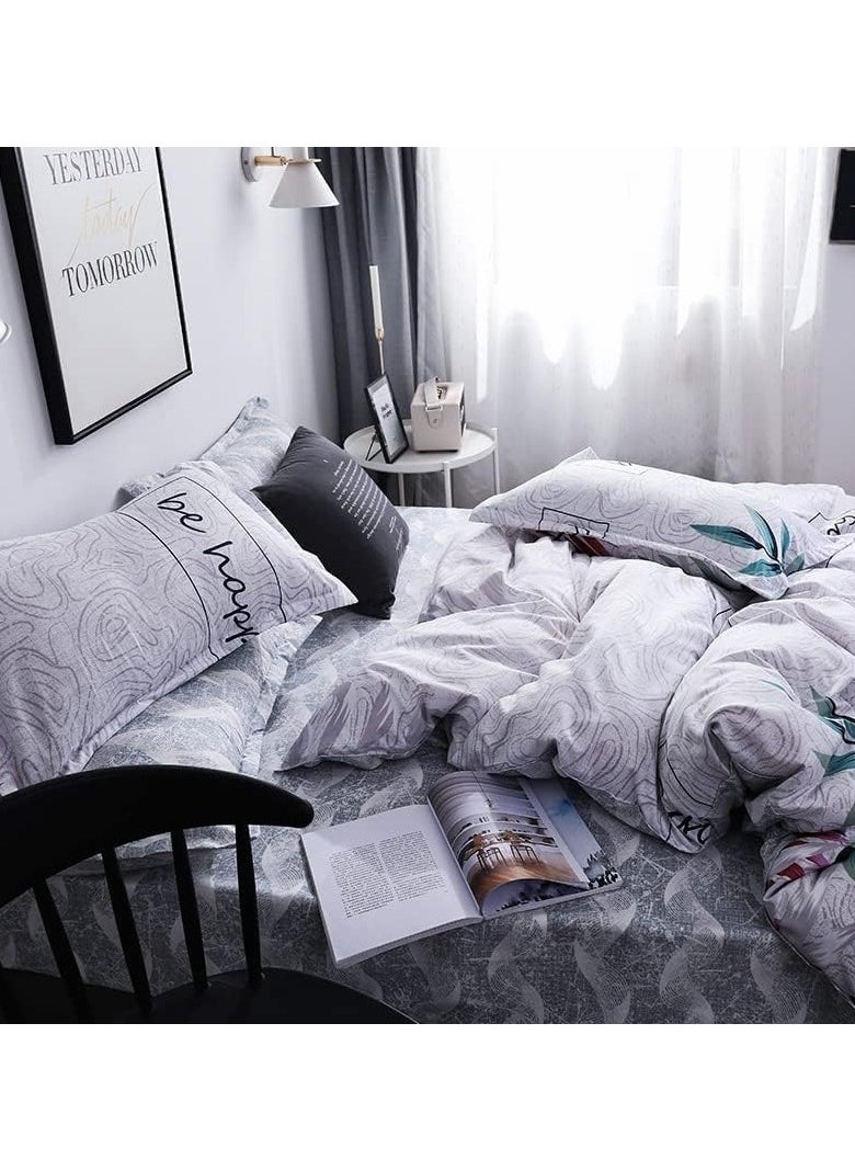 MOON HOME - King/Queen/Single size Soft and Breathable Microfiber Hypoallergenic Beautiful Design Duvet Cover Set ,set includes 1 Comforter Cover, 1 Fitted Bedsheet, 4 Pillowcases - Image 1