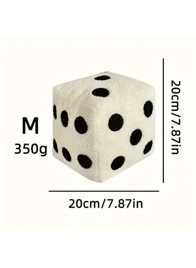 White Polka Dot Plush Dice Throw Pillow Soft Polyester Decorative Cushion For Sofa - Image 4