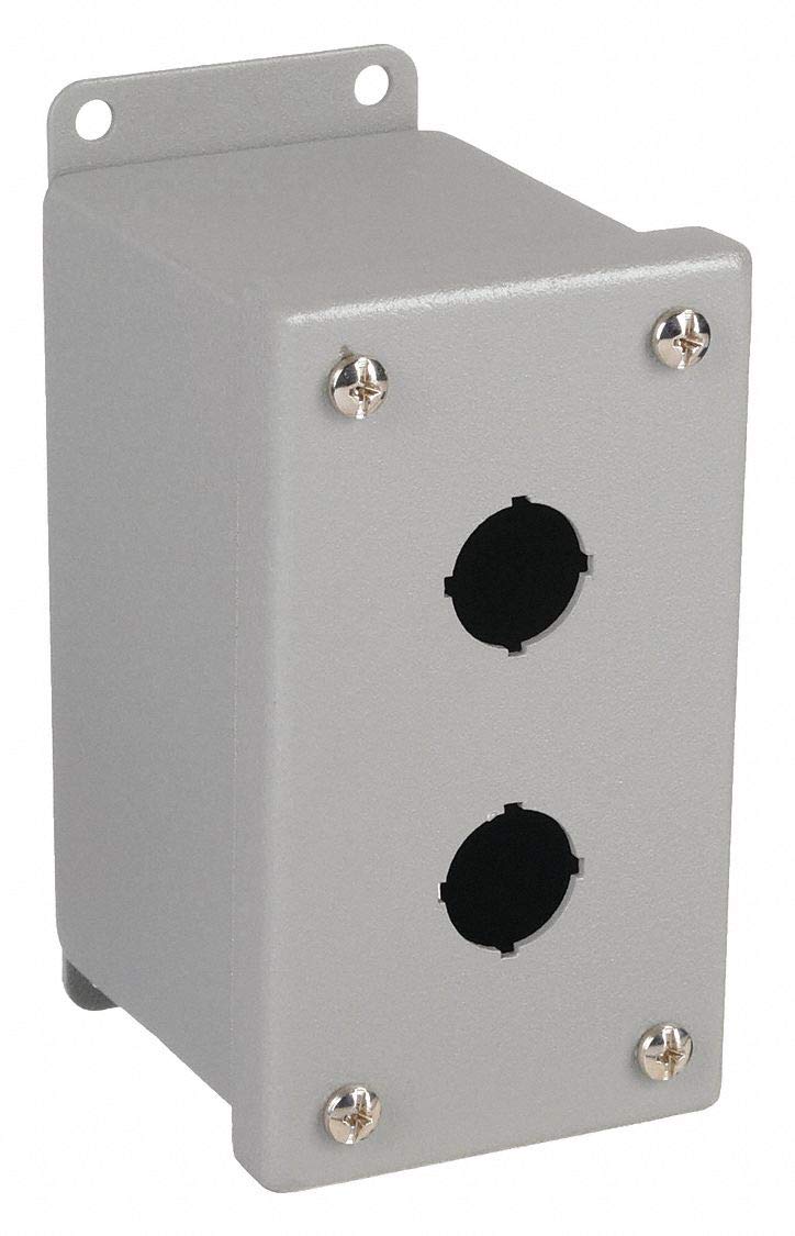Wiegmann Pushbutton Enclosure, 22mm, 2 Holes, Steel - Image 1