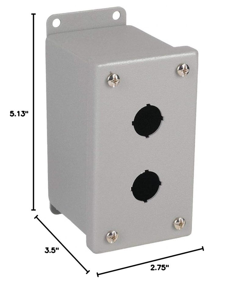 Wiegmann Pushbutton Enclosure, 22mm, 2 Holes, Steel - Image 2