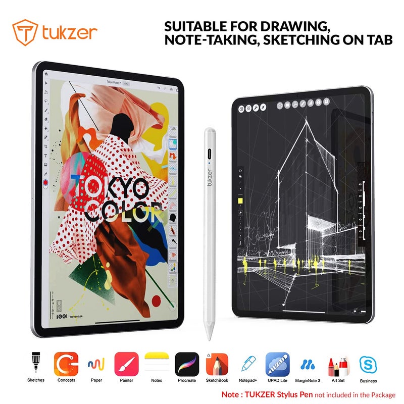 tuKZer 5-رأس بديل متوافق مع قلم اللمس لجهاز آيباد مع رفض راحة اليد، متوافق مع الجيل الثاني (2018-2021) آيباد 6/7/8/9؛ آيباد برو (11/12.9 بوصة) آيباد ميني (5، 2021) آيباد إير الجيل الثالث (TZ-TIP1) - Image 5